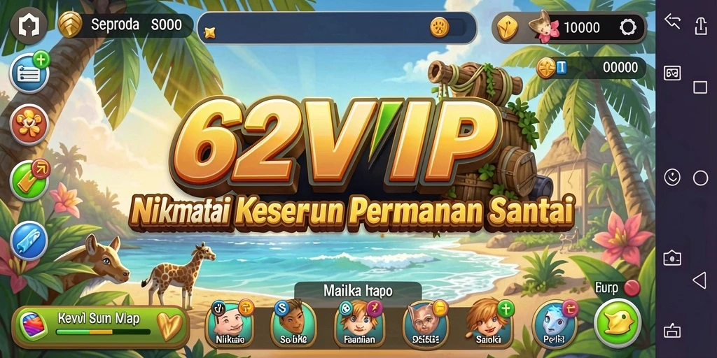 Screenshot gameplay menarik dari 62VIP dengan desain warna-warni.