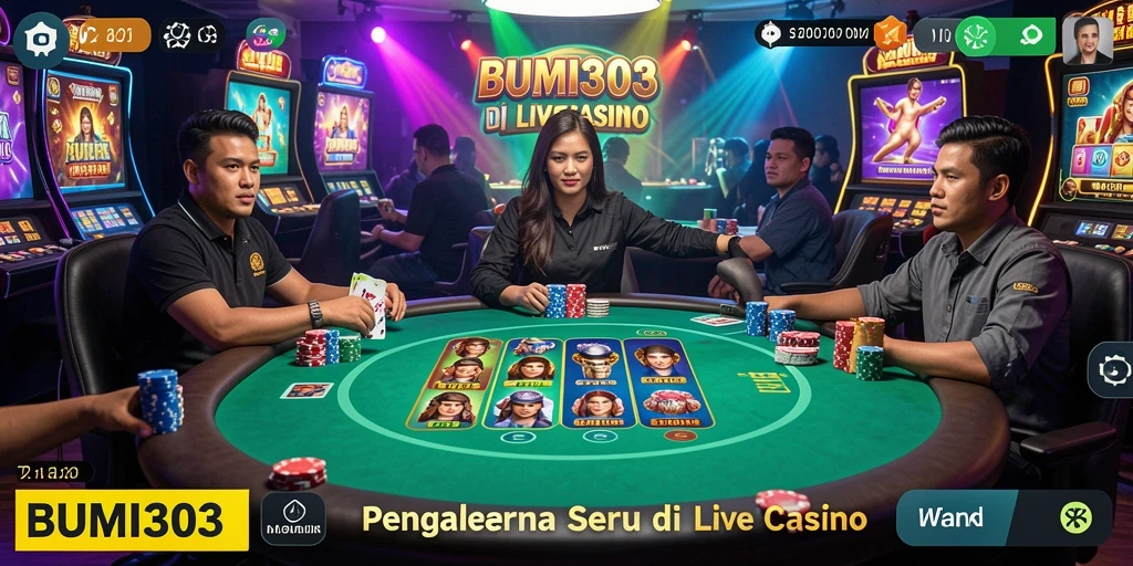 Tampilan gameplay Live Casino mendebarkan di BUMI303.