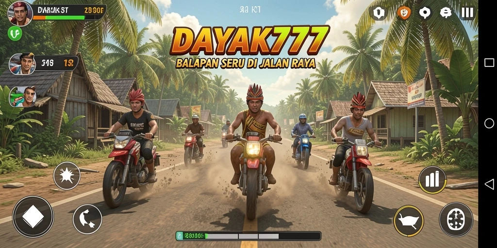 Tampilan luar biasa dari gameplay balapan di DAYAK777.