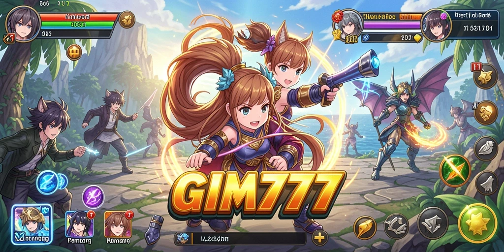 Gameplay GIM777 menampilkan pertarungan seru dengan karakter anime.