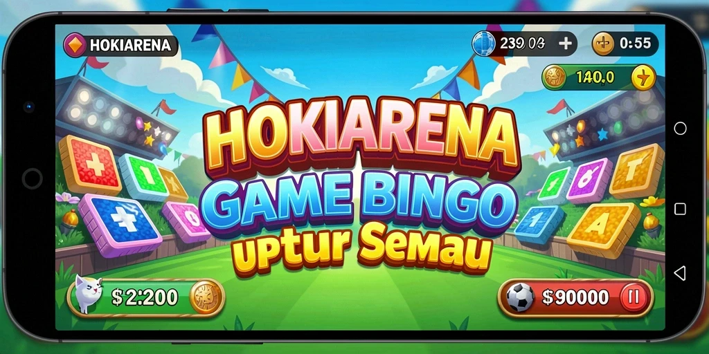 Screenshot HOKIARENA menampilkan gameplay bingo yang mendebarkan.