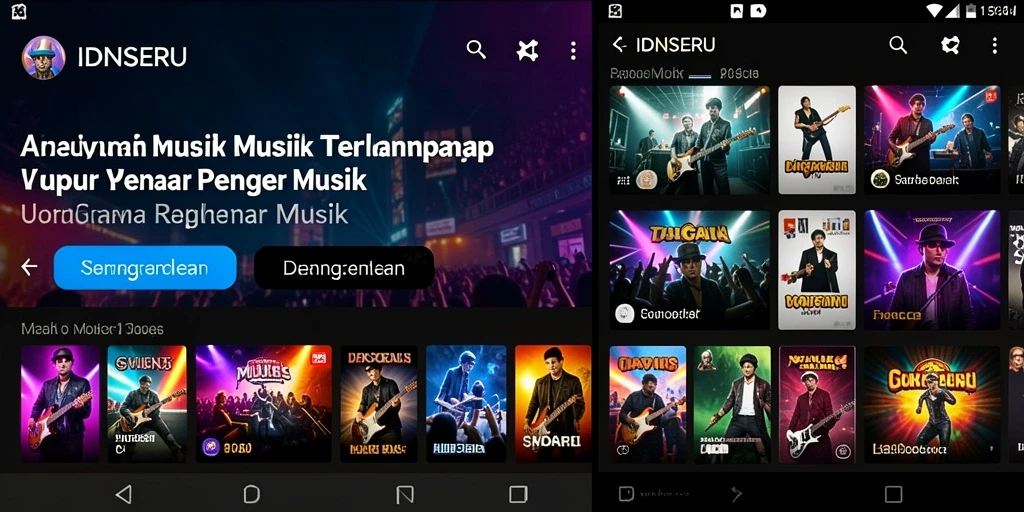 Tangkapan layar IDNSERU menunjukkan antarmuka aplikasi musik yang menarik.