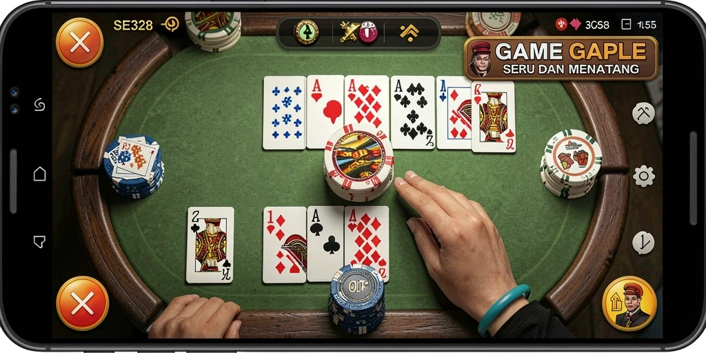Tampilan menarik gameplay Gaple di SE328.