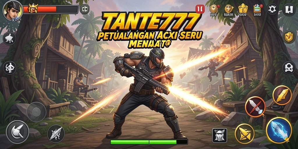 Gambaran aksi seru dalam gameplay TANTE777 yang menegangkan.